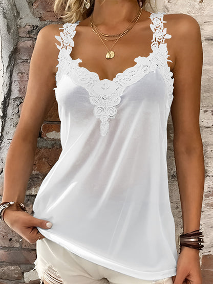 Lace Detail V-Neck Tank