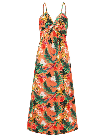 Twisted Printed V-Neck Cami Dress