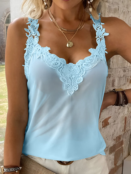 Lace Detail V-Neck Tank