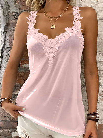 Lace Detail V-Neck Tank