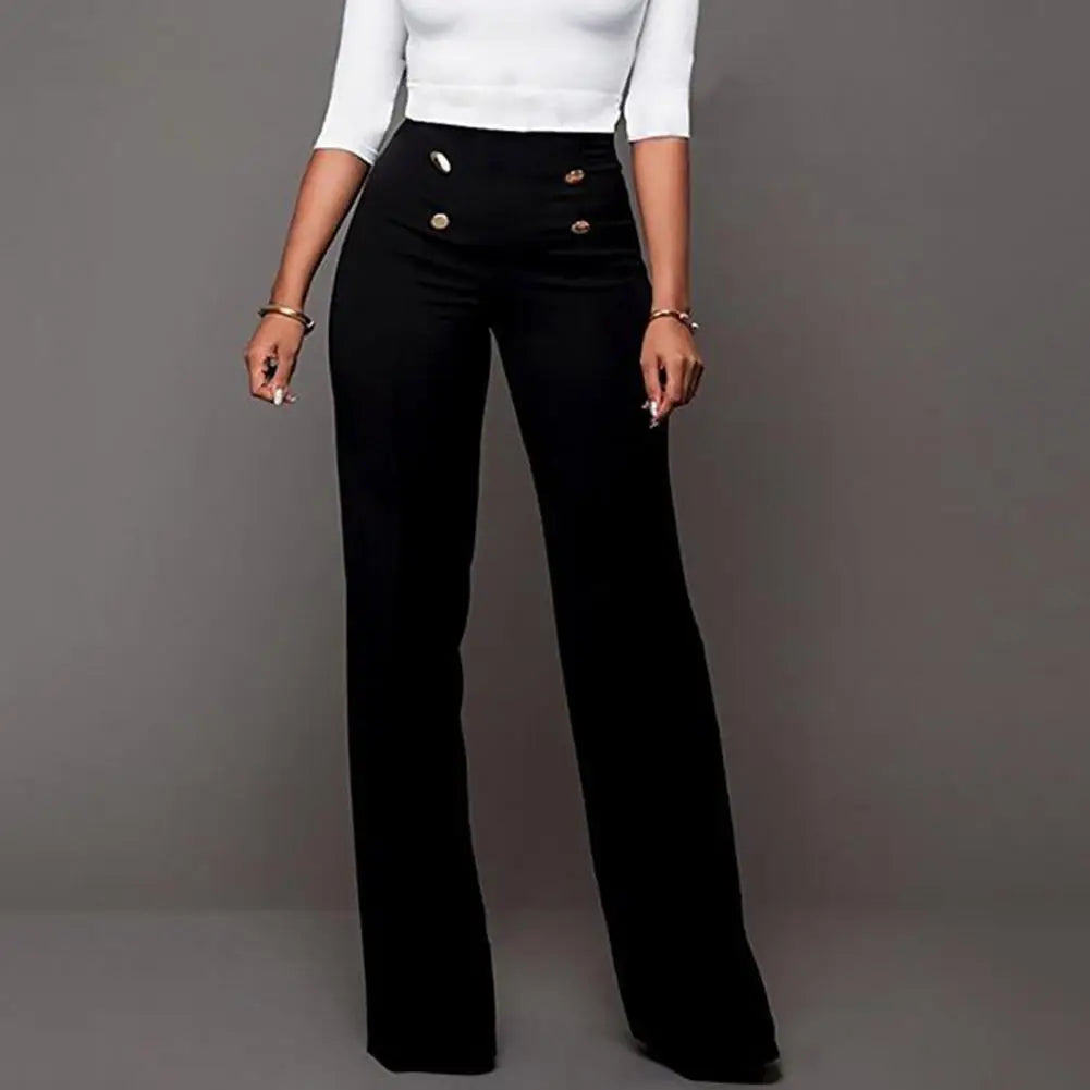 Chic High Waist Wide Leg Trousers