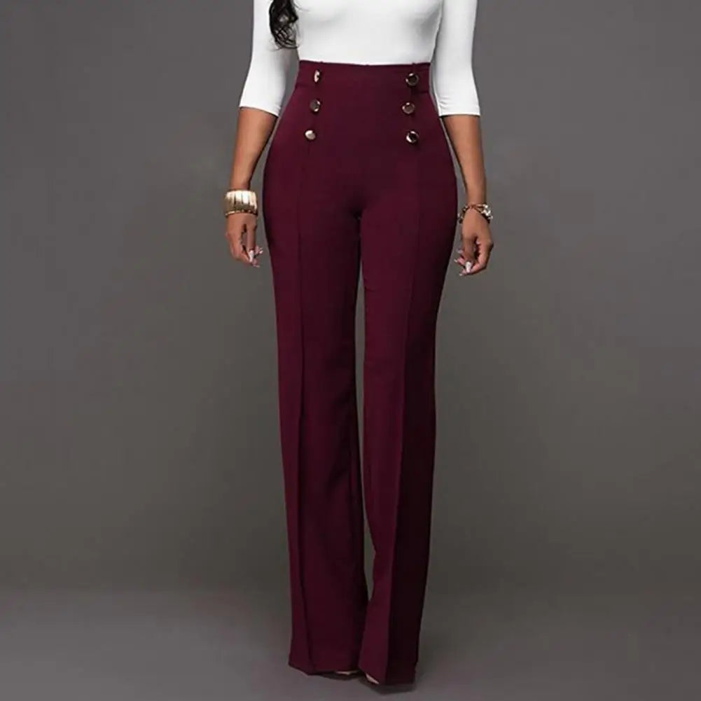 Chic High Waist Wide Leg Trousers