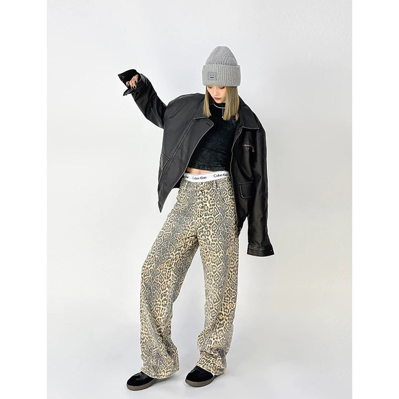 Leopard Print Cargo Pants