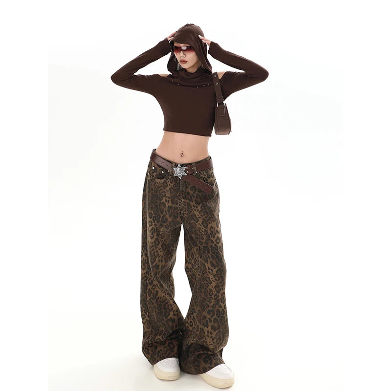 Leopard Print Cargo Pants