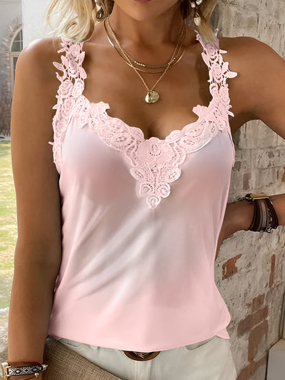 Lace Detail V-Neck Tank