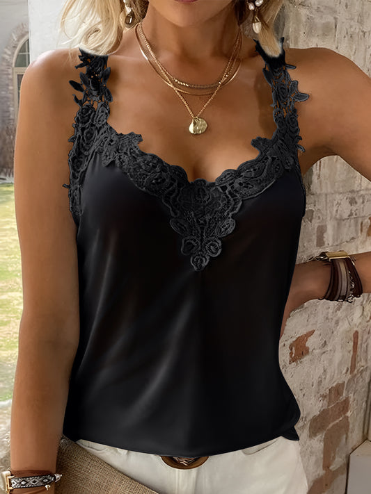 Lace Detail V-Neck Tank